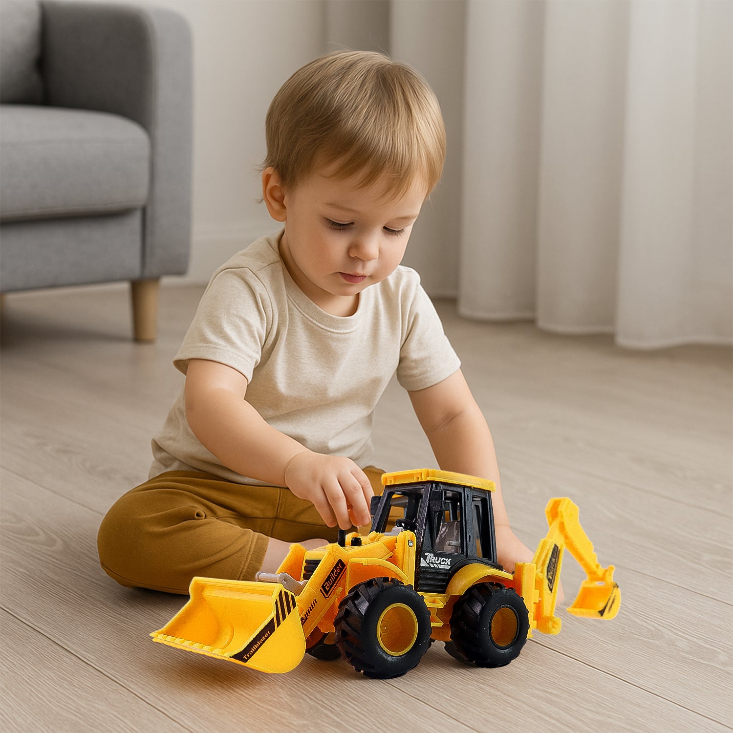 Lala Friction Powered Jcb Style Backhoe Loader Construction Toy Truck For Kids (1 Pc) Lala Friction Powered Jcb Style Backhoe Loader Construction Toy Truck For Kids (1 Pc)